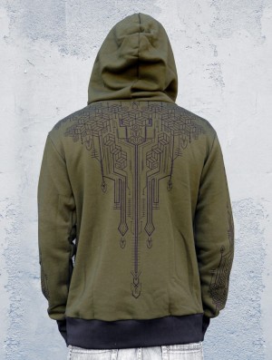 Toonzshop Aegnor Circuit Zipped Hoodie Hoodie Heren Groen | 432160-QTW