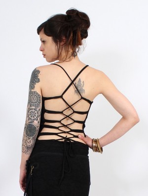 Toonzshop Agun Top Topjes Dames Zwart | 174289-CXB