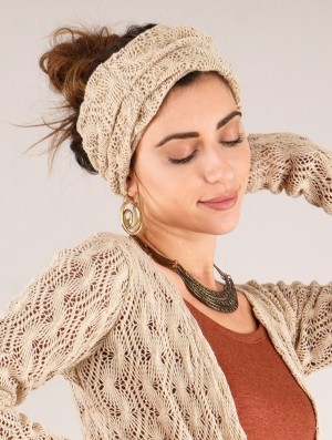 Toonzshop Aikköo Crochet Headband Hoeden Dames Beige | 972016-IVC
