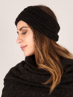 Toonzshop Aikköo Crochet Headband Hoeden Dames Zwart | 471865-XNW