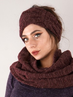 Toonzshop Aikköo Crochet Headband Hoeden Dames Wine | 165287-GFI
