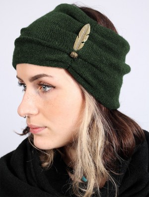 Toonzshop Aikköoz Feathered Headband Hoeden Dames Groen | 319648-QEG