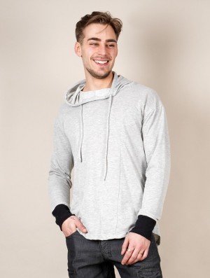 Toonzshop Aldaron Hooded Long Sleeve Shirt Overhemd Heren Lichtgrijs | 517648-NZK