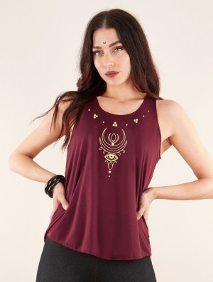 Toonzshop Alruwhani Printed Tank Top Tanktop Dames Goud | 243851-AQM