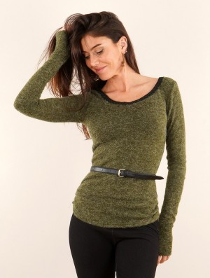 Toonzshop Aëlys Pullover Pullover Dames Groen | 892635-HOU