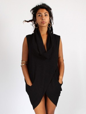 Toonzshop Amala Sleeveless Thin Pullover Pullover Dames Zwart | 153042-ZUK