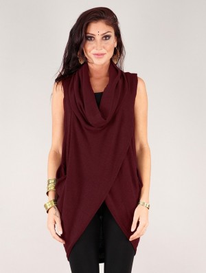 Toonzshop Amala Sleeveless Thin Pullover Pullover Dames Wine | 479315-FLN