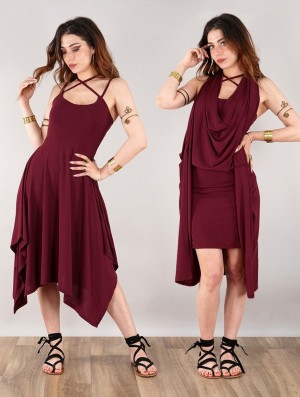 Toonzshop Amethyst Short Dress Jurk Dames Wine | 219357-FXP