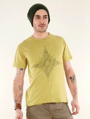 Toonzshop Amun Circuit Short Sleeves T-shirt T-Shirt Heren Geel | 862730-ZCY