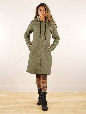 Toonzshop Ase Long Hooded Coat Jassen Dames Khaki | 219603-QRC