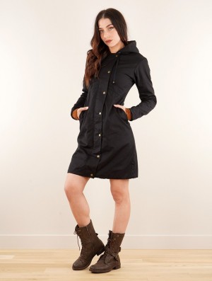 Toonzshop Ase Long Hooded Coat Jassen Dames Zwart | 563784-SEW