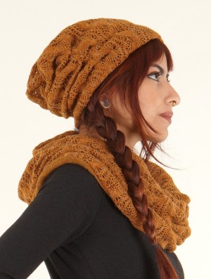 Toonzshop Aslan Pleated Crochet Beanie Muts Dames Rusty | 684520-ESC