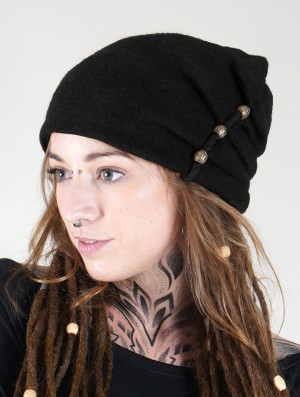 Toonzshop Aslany Beaded Beanie Muts Dames Zwart | 214506-ZPA