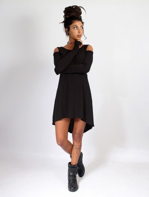Toonzshop Atsuka Tunic Dress Jurk Dames Zwart | 851263-HKJ