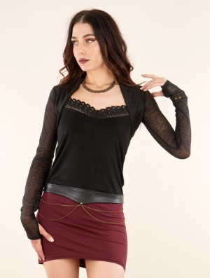 Toonzshop Ayläa Semi Transparent Bolero Topjes Dames Zwart | 705138-JPV