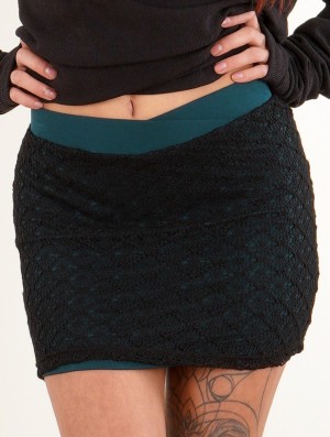 Toonzshop Ayüuki Crochet Mini Skirt Rok Dames Zwart Blauw | 184627-HJB