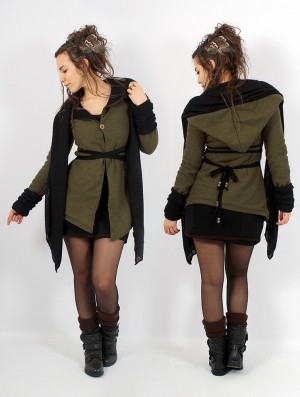Toonzshop Azmäe Coat Jassen Dames Groen Zwart | 890243-ZGM