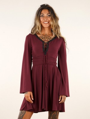 Toonzshop Bohemian Dress "Orphée" Jurk Dames Wine | 324519-CVR