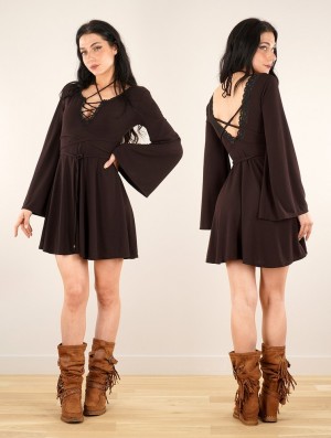 Toonzshop Bohemian Dress "Orphée" Jurk Dames Bruin | 045178-AXZ