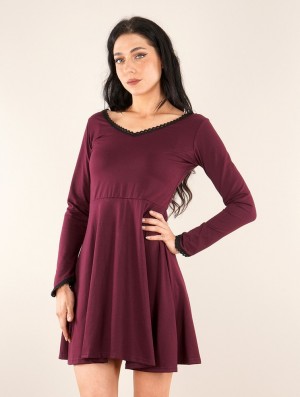 Toonzshop Bohemian Dress "Proserpine" Jurk Dames Wine | 134568-NSF
