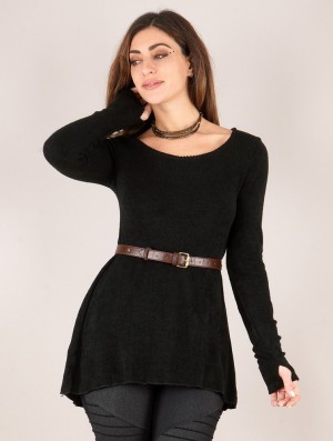 Toonzshop Bohemian Tunic Pullover Pullover Dames Zwart | 238751-OGL