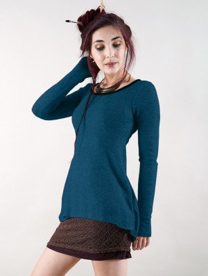 Toonzshop Bohemian Tunic Pullover Pullover Dames Blauw | 902365-EUW