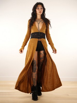 Toonzshop Boho Maxi Cardigan With Crochet Detail Cardigan Dames Rusty | 591387-GNK