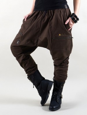 Toonzshop Cheops Gender Neutral Joggers Harem Pants Broek Dames Donkerbruin | 972486-ODP