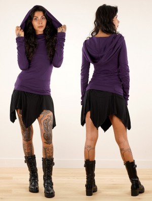 Toonzshop Chryzz Long Sleeve Top Topjes Dames Paars | 037518-YSG