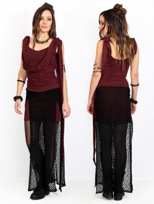 Toonzshop Creature Crochet Skirt Rok Dames Wine | 138765-KXZ
