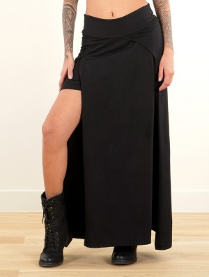 Toonzshop Creature Split Long Skirt Rok Dames Zwart | 268590-CIX