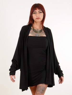 Toonzshop Daedra Bat Wing Sleeve Long Cardigan Cardigan Dames Zwart | 980634-FWX