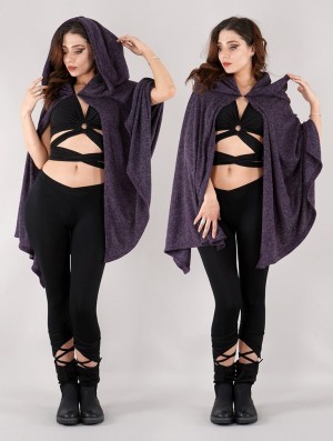 Toonzshop Danae Hooded Cape Poncho's Dames Paars | 945160-MCF