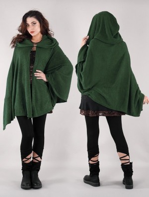 Toonzshop Danae Hooded Cape Poncho's Dames Groen | 972468-PBA