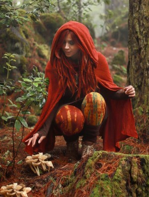 Toonzshop Danae Hooded Cape Poncho's Dames Rood | 803265-VAL
