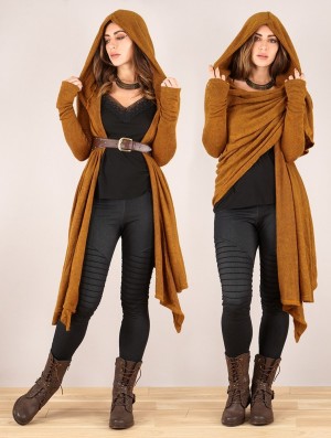 Toonzshop Danaeriz Long Sleeve Hooded Shawl Cardigan Cardigan Dames Rusty | 935207-LME