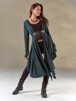 Toonzshop Danaeriz Long Sleeve Hooded Shawl Cardigan Cardigan Dames Donkerblauw | 592187-WYO