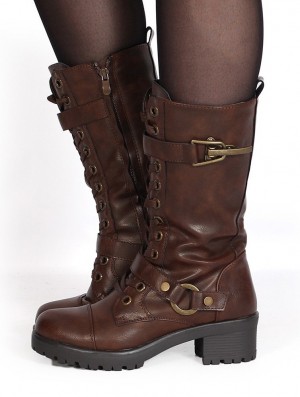 Toonzshop Dezba High Boots Laarzen Dames Bruin | 198562-WVH