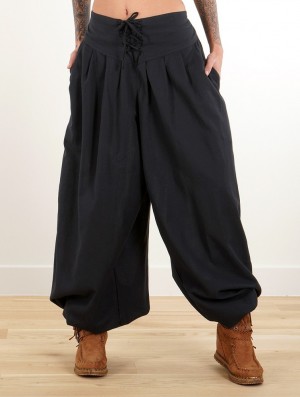 Toonzshop Divyna Gender Neutral Harem Pants Broek Dames Zwart | 167954-ZVU