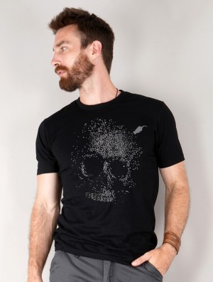 Toonzshop Dots Skull Printed Short Sleeve T-shirt T-Shirt Heren Zwart | 291047-GMC