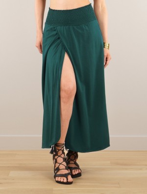 Toonzshop Dune Wrap Long Skirt Rok Dames Emerald | 601987-BOE