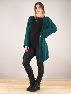 Toonzshop Earwen Knitted Long Jacket Jassen Dames Donker | 384167-KDJ