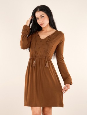 Toonzshop Eireen Long Sleeve Dress Jurk Dames Rusty | 012968-BOG