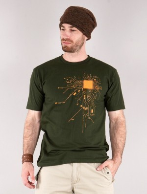 Toonzshop Electrosystem Printed Short Sleeve T-shirt T-Shirt Heren Groen | 968254-MIA