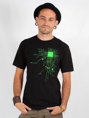 Toonzshop Electrosystem Printed Short Sleeve T-shirt T-Shirt Heren Zwart Groen | 752438-QGB