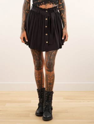 Toonzshop Elimai Mini Skater Skirt Rok Dames Zwart | 604319-GFC