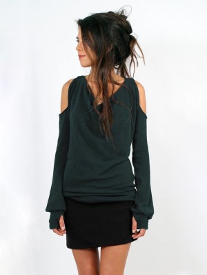 Toonzshop Elixir Bare Shoulder Pullover Pullover Dames Teal | 457319-SXK