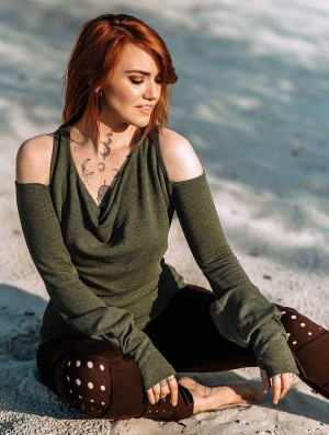 Toonzshop Elixir Bare Shoulder Pullover Pullover Dames Groen | 294613-FAU