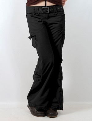 Toonzshop Enigma Flared Cargo Pants Broek Dames Zwart | 163025-TGM