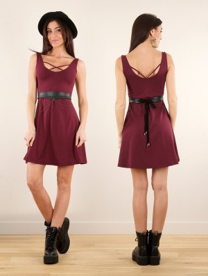 Toonzshop Full Moon Reversible Dress Jurk Dames Wine | 659872-JXM